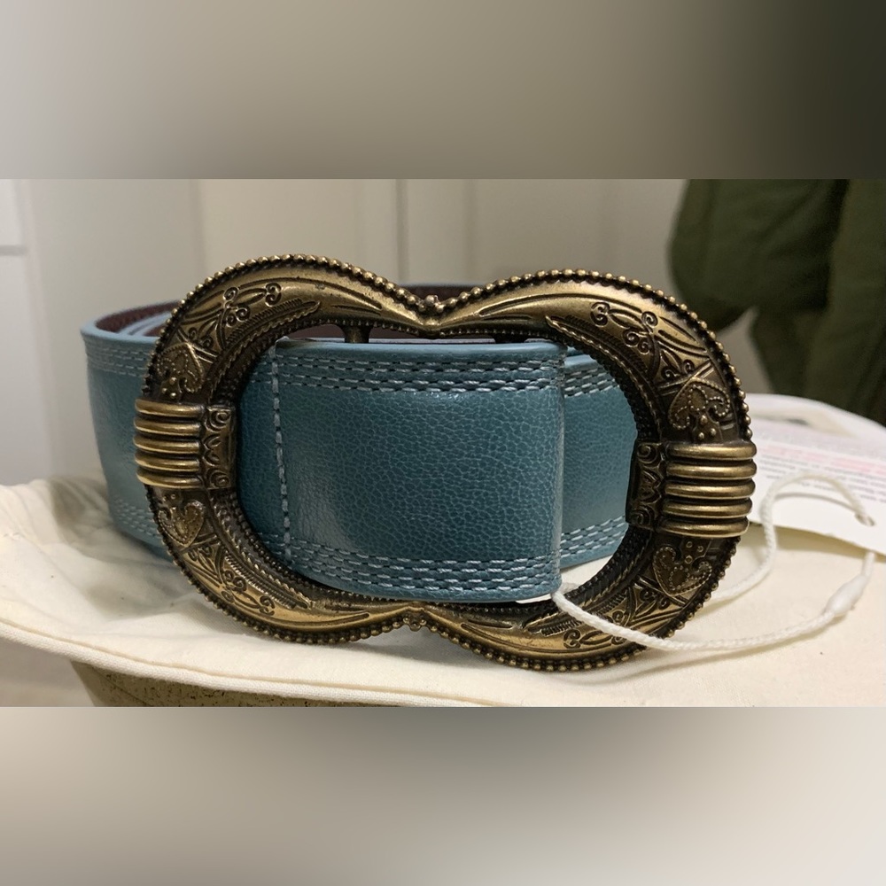 Sezane Gaia Belt Vintage Blue size 90